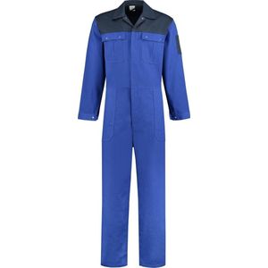 Yoworkwear Overall 100% katoen 2-kleurig korenblauw-navy maat 50