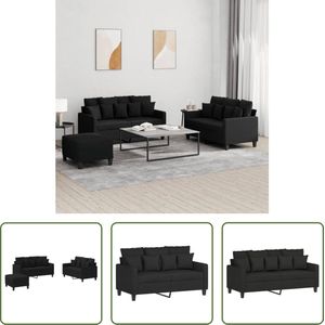 The Living Store Loungeset Zwarte Stof - 120/140cm - Duurzaam - Comfortabel - Veelzijdig