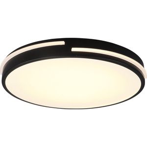 LED Plafondlamp - Plafondverlichting - Trion Tocomo - 24W - Dimbaar - Aanpasbare Kleur - Afstandsbediening - Rond - Mat Zwart - Aluminium