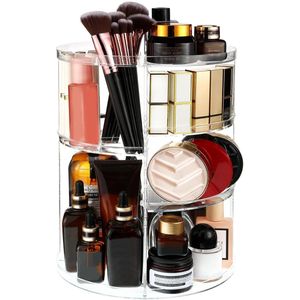 Unyqoos ® Ruime 360 Graden Draaibare Make-up Organizer Met Verstelbare Lagen en Transparant Ontwerp