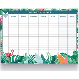 Weekplanner Pad Afscheurvellen A4 - 60 Pagina's - Organiser Met Geperforeerde Hanggaatje - Ideaal Voor School, Maaltijdplanning En Gezinsactiviteiten