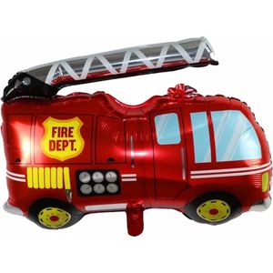 Verjaardag Helium folie Brandweerwagen ballon met rietje 73*78cm