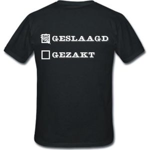Mijncadeautje T-shirt - Geslaagd - gezakt - Unisex Zwart (maat XL)