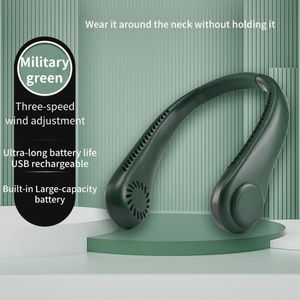 Draagbare Handsfree Nekventilator | Bladloze Ventilator | Oplaadbare Batterij - Persoonlijk & Portabel | Bladloos Ontwerp Halsventilator Koeling | USB-Oplaadbaar, 3 Snelheden - Voor Dames, Heren en Kinderen (Groen)