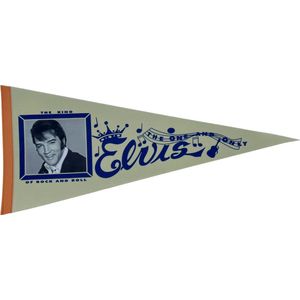 Elvis Presley - Elvis flag - Presley vaantje - Elvis Presley USA - Presley flag - Elvis - elvis the pelvis band - Elvis logo - Muziek - Vaantje - USA - Sportvaantje - Wimpel - Vlag - Pennant - 31*72 cm