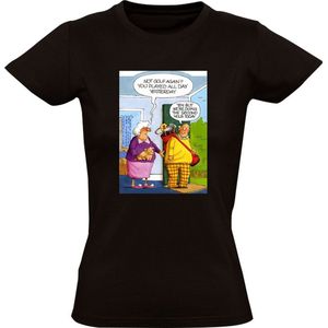 Golf Dames T-shirt - golfbaan - opa - oma - grappig