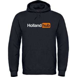 EK kleding hoodie zwart S - Holland hub - soBAD. | Oranje hoodie dames | Oranje hoodie heren | Sweaters oranje | EK voetbal 2024 | Unisex