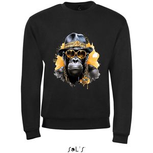 Sweatshirt 2-158an01 Monkey met gouden kettingen - 4xL