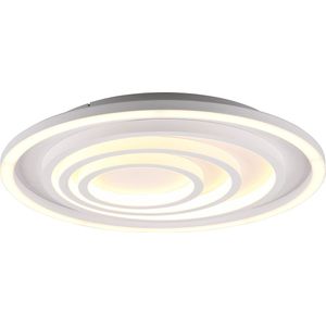 LED Plafondlamp - Plafondverlichting - Torna Kamaro - 40W - Dimbaar - Aanpasbare Kleur - Afstandsbediening - Rond - Mat Wit - Aluminium