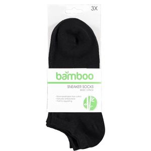 6-Pack Bamboe Sneakersokken Appolo 121473 Unisex - Zwart - Maat 35-38