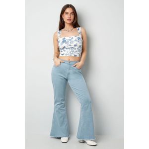 Spijkerbroek flared - jeans - nieuwe collectie - lente/zomer - dames - lichtblauw - maat S