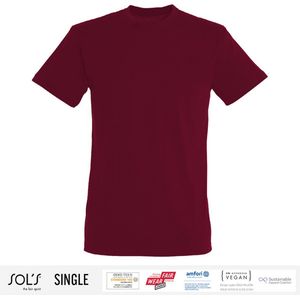Sol's Heren T-Shirt 100% biologisch katoen Ronde hals Burgundy Maat XXL