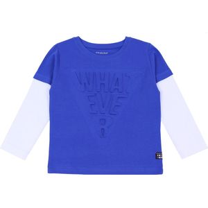 Blauwe blouse met dubbele mouwen