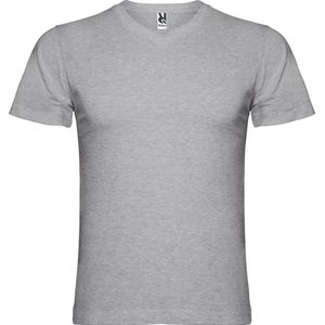 Heather Grijs 10 pack t-shirt 'Samoyedo' met V-hals merk Roly maat M