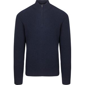 Steppin' Out Half Zip Trui Lamswol Navy - Maat 3XL - Heren - Pull marin