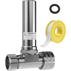 Tool Meister WSD18 Waterslagdemper 3/4 - Voor Wasmachine/Kraan/ed. - met T-stuk en Afdichtingstape - Verchroomd