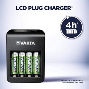 Plugin LCD batterijlader 57687 + 4xAA 2100mAh