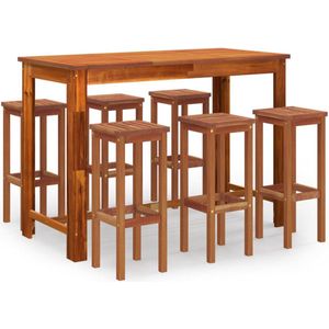 vidaXL 7-delige Tuinbarset massief acaciahout Tuinbarset - Acacia Hout - Buitentafels - Lounge Set - Eetkamerstoel