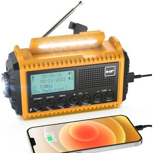 CRLYN® Bouwradio met Accu - Noodradio - DAB - Oranje