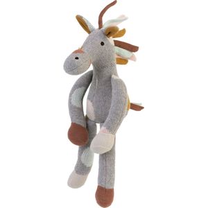 Happy Horse Gebreid Paardje Knuffel - Grijs/Multi - Baby Knuffel