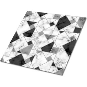 Tulup PVC Tegels - Geometrische Patronen Vinyl Tegels - 30 cm x 30 cm - Grijs Vloer Tegels PVC - 9 stuks - Vinyl Vloer Tegels - Geometrisch Plaktegels - Zelfklevende PVC Tegels - Plaktegels keuken en Badkamer