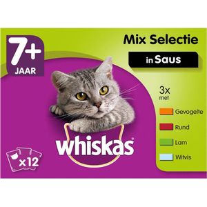 Whiskas 7+ Mix In Saus - Kattenvoer - 12x100 g