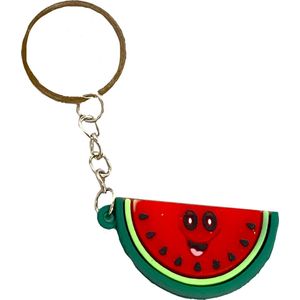 Sleutelhanger watermeloen - Zomer - Vrucht - Fruit sleutelhanger - Meloen groen - Rubber