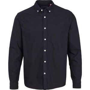 Kronstadt Overhemd Johan Oxford Washed Navy Button Down Slim Fit - S