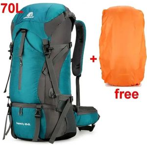 ValueStar - Backpack - Backpacks - Backpack Dames - Backpack Heren - Backpack 70 Liter - Reistassen - Hiking Rugzak - Hiking Backpack - Inclusief Gratis Regenhoes - Veel Ruimte - Blauw