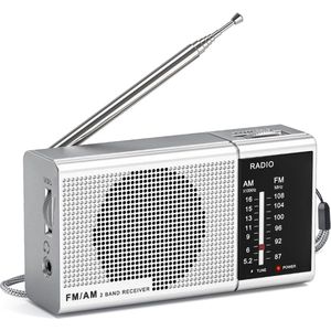 Transistor Radio Op Batterijen - Transister Radio Op Batterijen - Draagbare Radio - Kleine Radio - Mini Noodradio FM/AM - Pocket Radio Speler - Radio voor Rampen - Radio op Batterijen