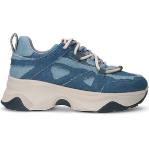 Sacha - Dames - Denim platform sneakers met dubbele veters - Maat 41