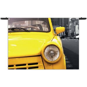 Mezo Wandkleed Old School Gele Taxi 02 Rechthoek Horizontaal XXXL (150 X 210 CM) - Wandkleden - Met roedes