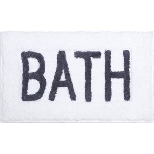 Lucy's Living Luxe badmat BATH White – 50 x 80 cm - wit - douchemat - badmatten - badmat antislip - badkamer - badmat zwart - badtextiel - polyester