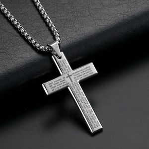 Fako Bijoux® - Cubaans Kruis Voor Mannen - Ketting Met Kruis - Heren Ketting - Holy Cross - 29x45mm - 60cm - 2mm - Stainless Steel - RVS - Staal - Zilverkleurig