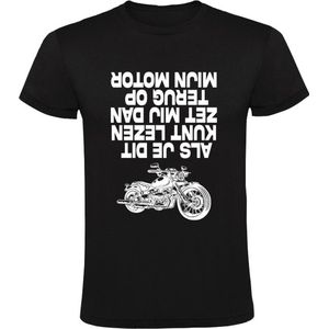 Als je dit kunt lezen zet mij dan terug op mijn motor Heren T-shirt - motorrijden - motorrijder - harley - grappig