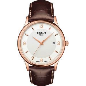 Tissot Rose Dream 18K T9144107601700 Horloge - Leer - Bruin - Ø 39 mm