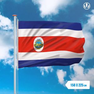 vlag Costa Rica 150x225cm met wapen - Spunpoly
