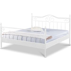Bed Box Wonen - Virginia metalen bed - Wit - 180x220