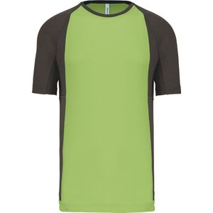 PROACT® Tweekleurig sport-t-shirt unisex PA467 - Lime / Dark Grey - XS