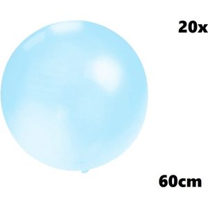 20x Mega Ballon 60 cm licht blauw - Ballon carnaval festival feest party verjaardag landen helium lucht thema