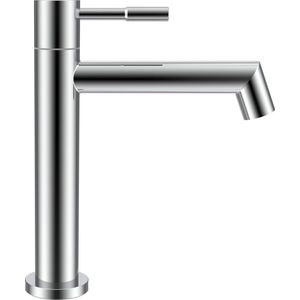 Koudwaterkraan, chromen kraan voor badkamer, eenhendel wastafelarmatuur met afneembare sproeier, badkamerkraan waterbesparende uitloop hoogte 113 mm eenvoudige installatie, roestvrij staal