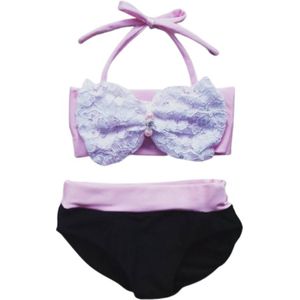 Maat 104 Bikini zwemkleding roze zwart badkleding baby en kind zwem kleding