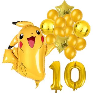 Pokemon ballon set - 62x78cm - Folie Ballon - Pokemon - Pikachu - Themafeest - 10 jaar - Verjaardag - Ballonnen - Versiering - Helium ballon