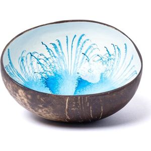 Coconut Bowl Sapphire / Snack Bowl / Decoratieve Bowl voor Sleutel / Sieraden Bowl / Serveer Bowl / Modern Splash Blauw Wit