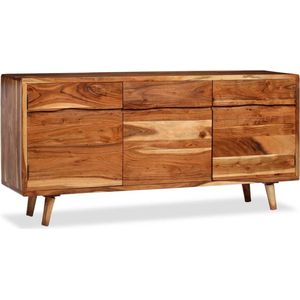 The Living Store Dressoir met bewerkte deuren 160x40x75 cm massief hout - Keukenkast