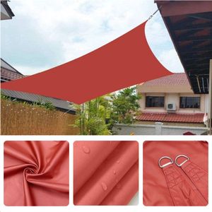 Cheqo® Schaduwdoek Vierkant - Terra Rood - Waterafstotend Polyester 100% - 4x2.30m Touw - Met Draagzak - 300x300cm