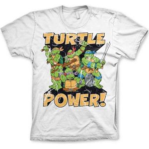 Teenage Mutant Ninja Turtles Heren Tshirt -S- Turtle Power! Wit