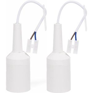 Benson Verhuisfitting - 2x - E27 - wit - fitting met kroonsteen en kabel