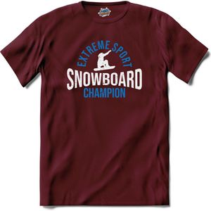 Snowboard Champion | Snowboarden - Bier - Winter sport - T-Shirt - Unisex - Burgundy - Maat L