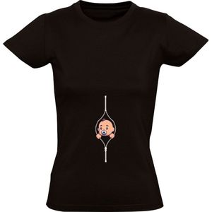 Baby rits Dames T-shirt | moeder | zwanger | grappig | Zwart